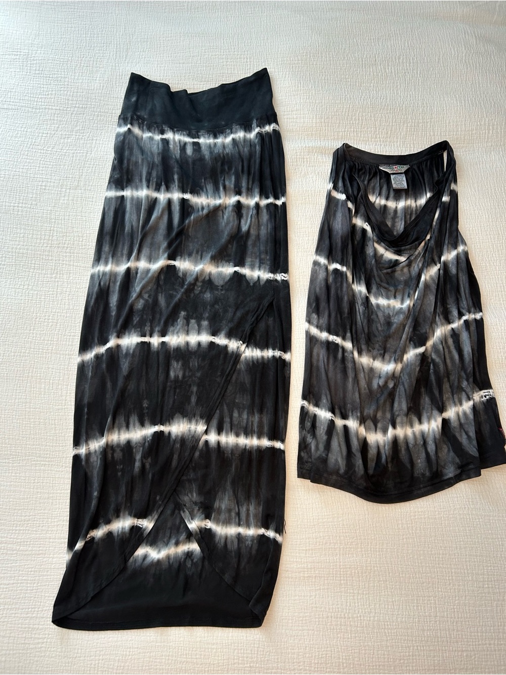 Hard Tail Black & White Tie-Dye Maxi Skirt